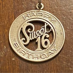 Vintage Sterling Danecraft Sweet Sixteen Birthday Disc Charm/Pendant Cut Out